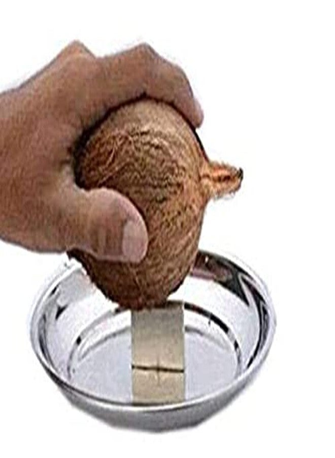 ImegaZ Stainless Steel Heavy Duty Coconut Breaker Plate for Easy to Break Coconut and Cococnut Opener Set of 2 - Image 2